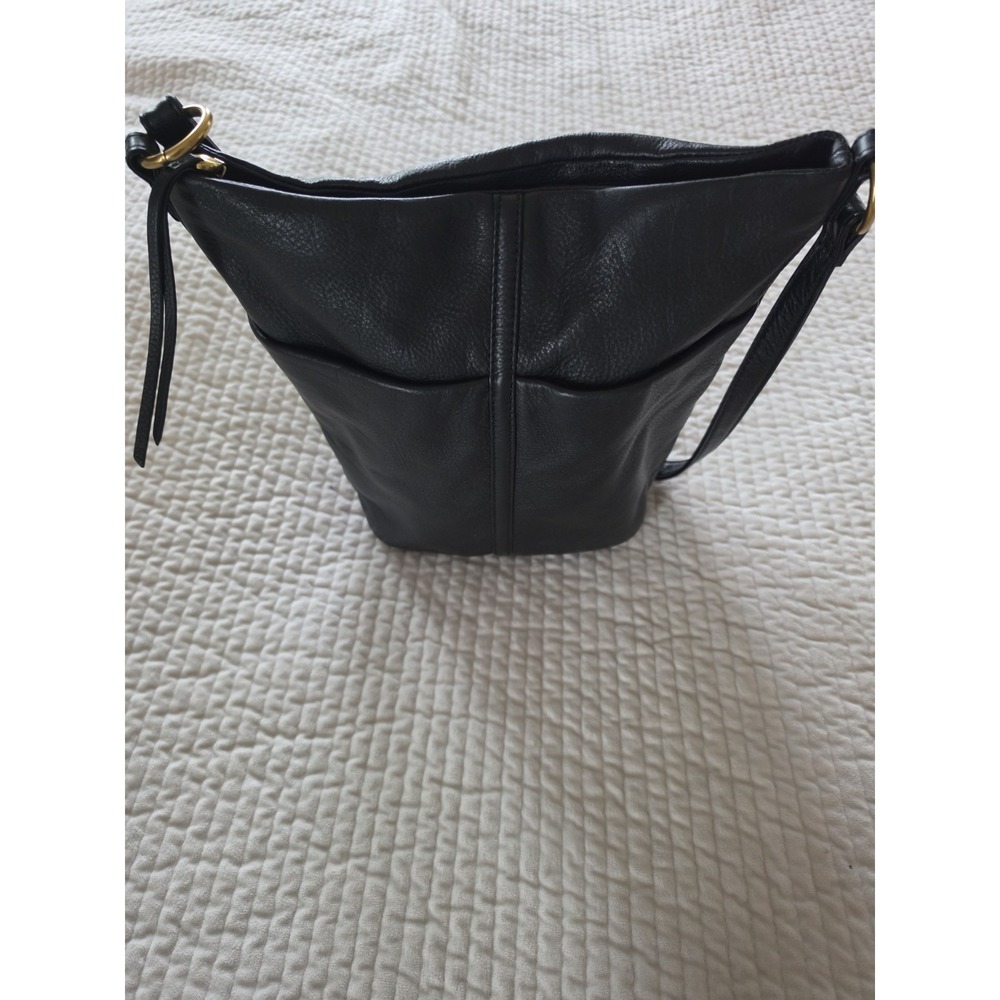 HOBO Fern Crossover‎ Soft Pebble Leather Crossbody Bag Black